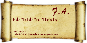 Fábián Alexia névjegykártya