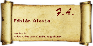 Fábián Alexia névjegykártya